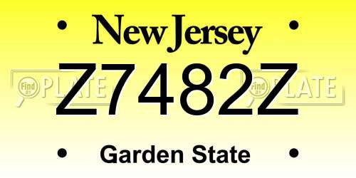 Z7482Z New Jersey License Plate