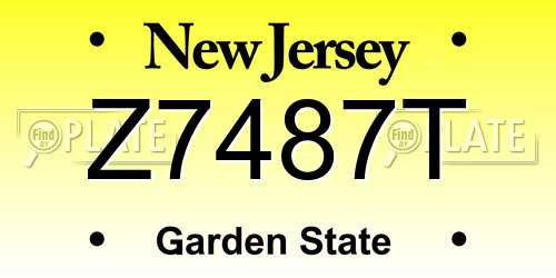 Z7487T New Jersey License Plate