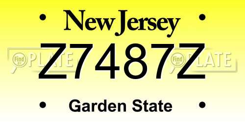Z7487Z New Jersey License Plate