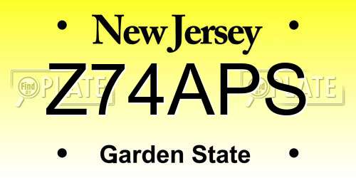Z74APS New Jersey License Plate