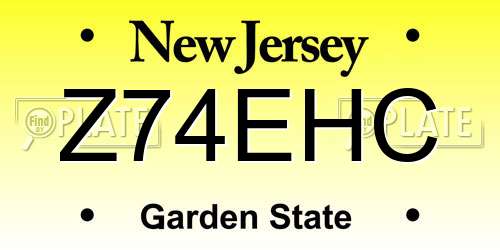 Z74EHC New Jersey License Plate