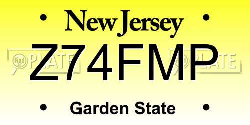 Z74FMP New Jersey License Plate