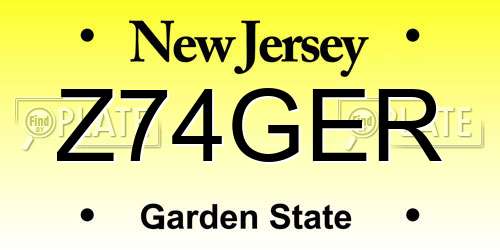 Z74GER New Jersey License Plate
