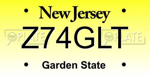Z74GLT New Jersey License Plate