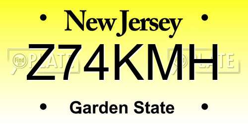 Z74KMH New Jersey License Plate