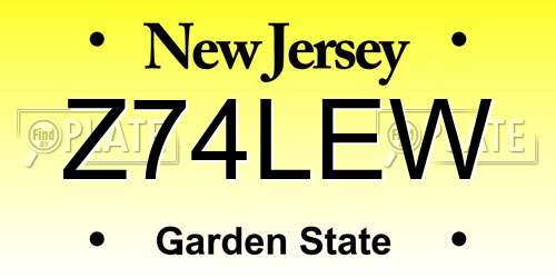 Z74LEW New Jersey License Plate