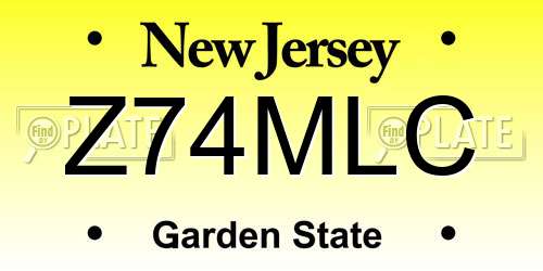 Z74MLC New Jersey License Plate