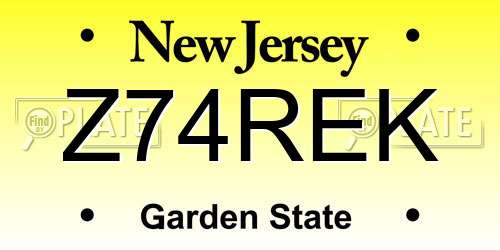 Z74REK New Jersey License Plate