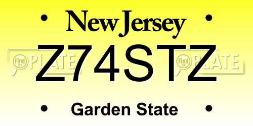 Z74STZ New Jersey License Plate