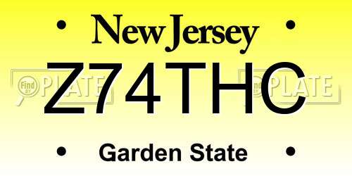 Z74THC New Jersey License Plate