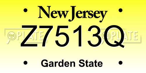 Z7513Q New Jersey License Plate