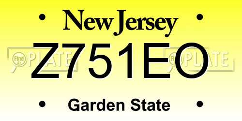 Z751EO New Jersey License Plate