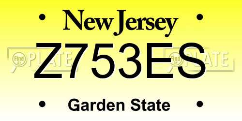 Z753ES New Jersey License Plate