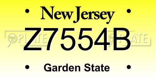 Z7554B New Jersey License Plate
