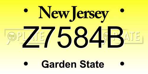 Z7584B New Jersey License Plate