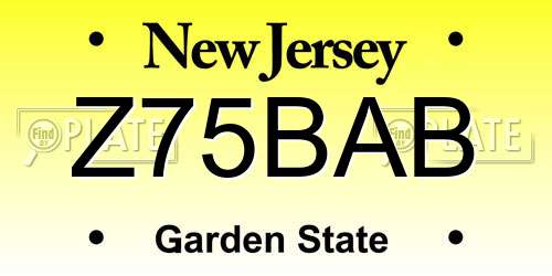 Z75BAB New Jersey License Plate