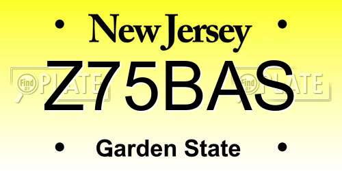Z75BAS New Jersey License Plate