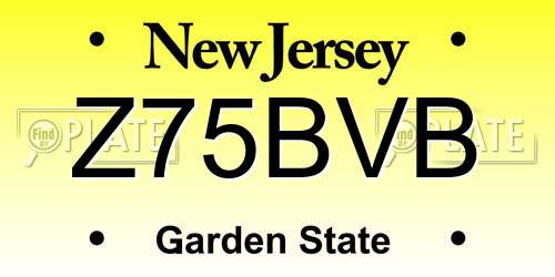 Z75BVB New Jersey License Plate