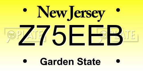 Z75EEB New Jersey License Plate