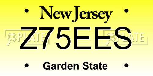 Z75EES New Jersey License Plate
