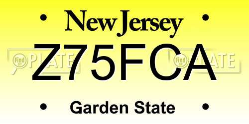 Z75FCA New Jersey License Plate
