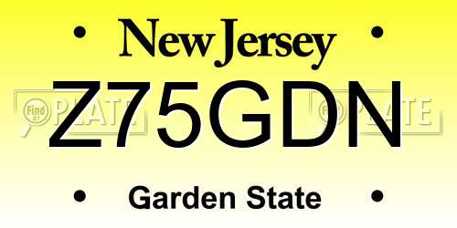 Z75GDN New Jersey License Plate