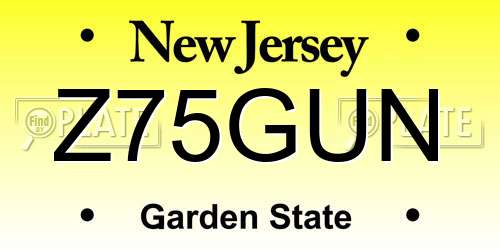 Z75GUN New Jersey License Plate