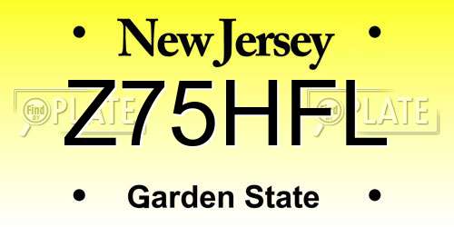 Z75HFL New Jersey License Plate