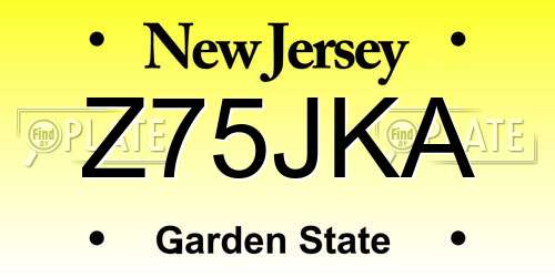 Z75JKA New Jersey License Plate