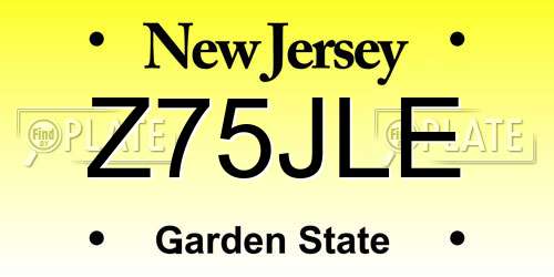 Z75JLE New Jersey License Plate