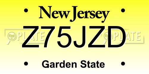 Z75JZD New Jersey License Plate