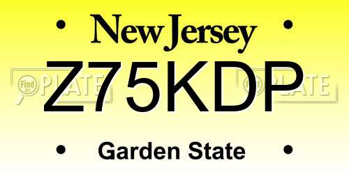 Z75KDP New Jersey License Plate