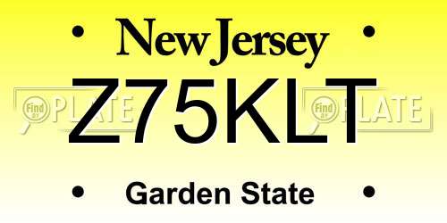Z75KLT New Jersey License Plate