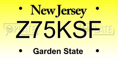 Z75KSF New Jersey License Plate