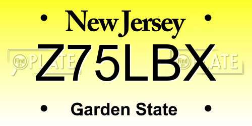 Z75LBX New Jersey License Plate
