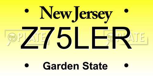 Z75LER New Jersey License Plate