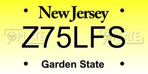 Z75LFS New Jersey License Plate