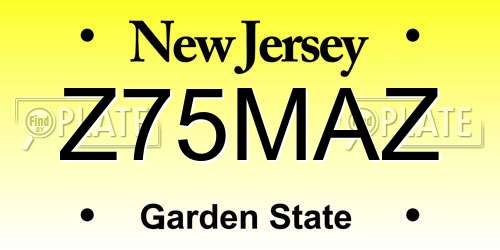 Z75MAZ New Jersey License Plate
