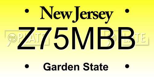 Z75MBB New Jersey License Plate