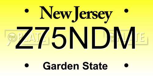 Z75NDM New Jersey License Plate