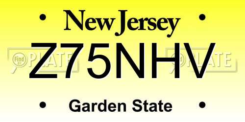 Z75NHV New Jersey License Plate