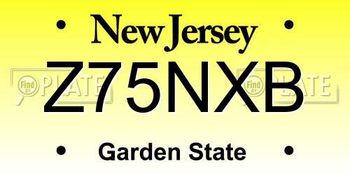 Z75NXB New Jersey License Plate