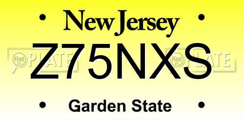 Z75NXS New Jersey License Plate