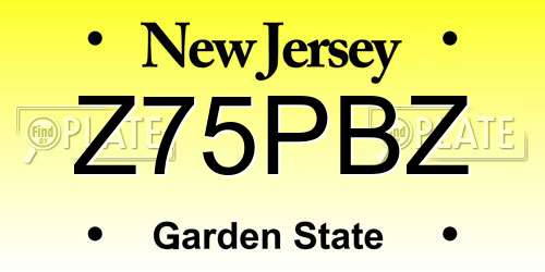 Z75PBZ New Jersey License Plate