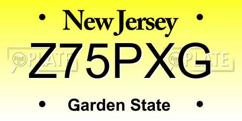 Z75PXG New Jersey License Plate