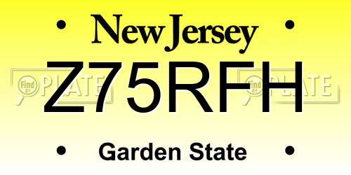 Z75RFH New Jersey License Plate