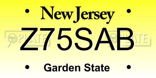 Z75SAB New Jersey License Plate