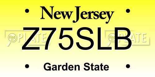 Z75SLB New Jersey License Plate
