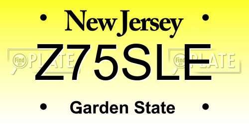 Z75SLE New Jersey License Plate