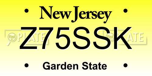 Z75SSK New Jersey License Plate